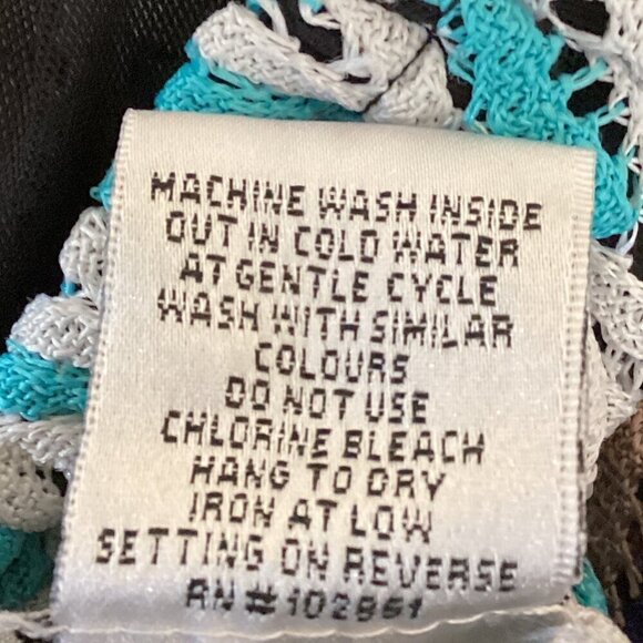 Adore Sleeveless Chevron/Zig-Zag Lace Multicolor V-Neck Maxi Dress M 294E - Picture 8 of 8